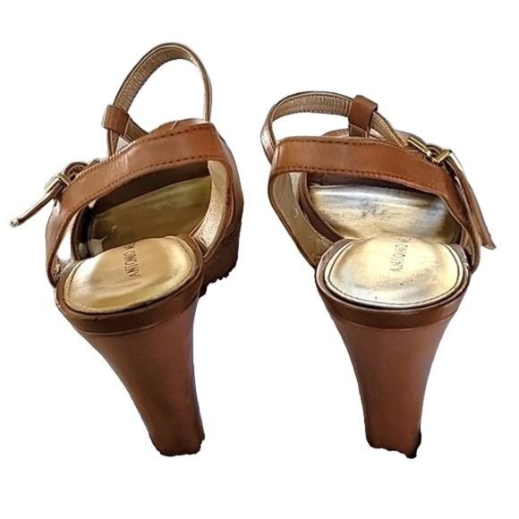 Antonio Melani Leather Bianca Block Heel Sandal size 7 - Picture 5 of 11